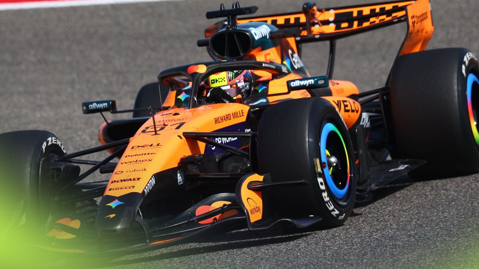 Oscar Piastri driving the McLaren MCL40 in Bahrain testing