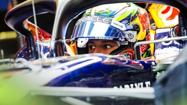 Isack Hadjar in the Red Bull cockpit.