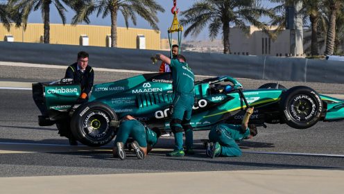 Aston Martin Bahrain test disrupted by Honda spare parts shortage