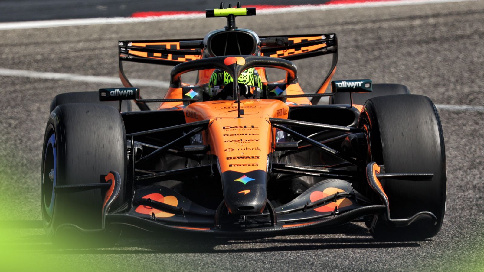 Lando Norris driving the McLaren MCL40 during Bahrain 2026 testing