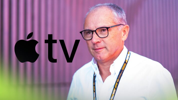 Stefano Domenicali and the Apple TV logo