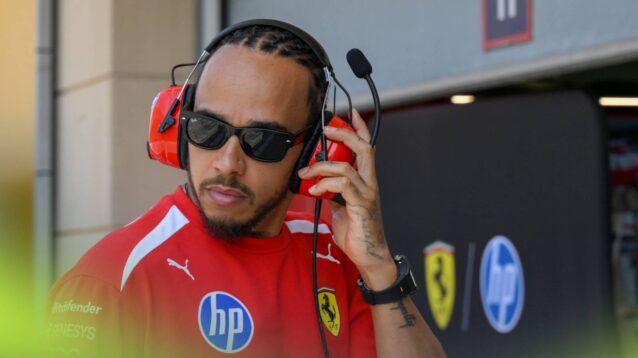 Ferrari's Lewis Hamilton during pre-season testing in Bahrain.