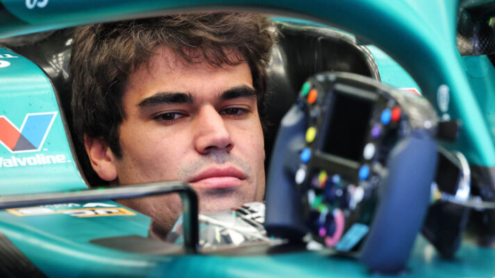 Lance Stroll in the cockpit of his Aston Martin