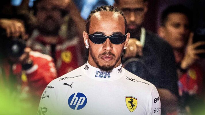 Lewis Hamilton walks through the Melbourne paddock.