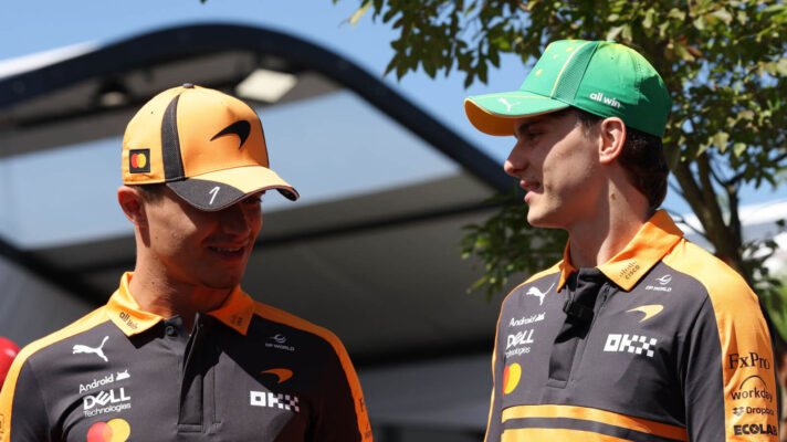 Lando Norris and Oscar Piastri smiling