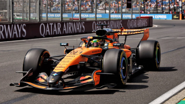 Oscar Piastri lapping the Albert Park Circuit