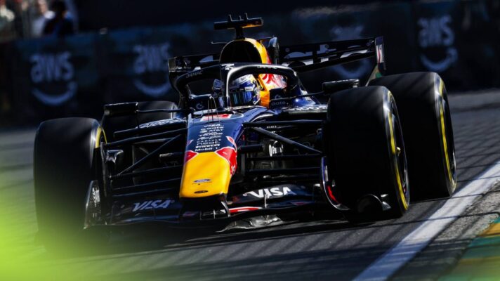 Red Bull's Max Verstappen on track during the 2026 Australian Grand Prix.