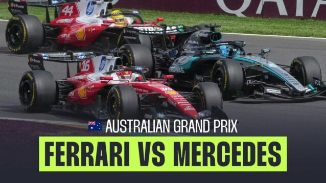 Ferrari vs Mercedes from the 2026 Australian Grand Prix.