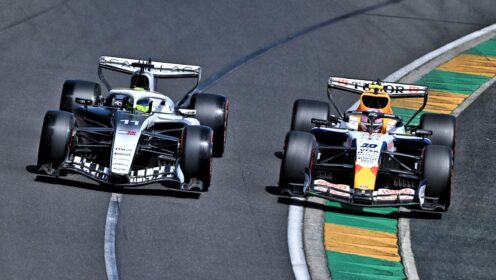 Liam Lawson jokes Sergio Perez ‘two years later, not over it’ after on-track battle resumes