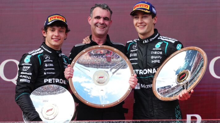 Mercedes on the podium