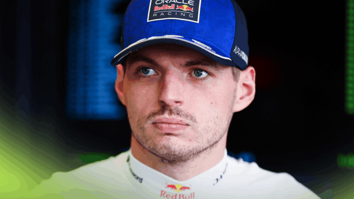 Max Verstappen looks on in the Red Bull garage