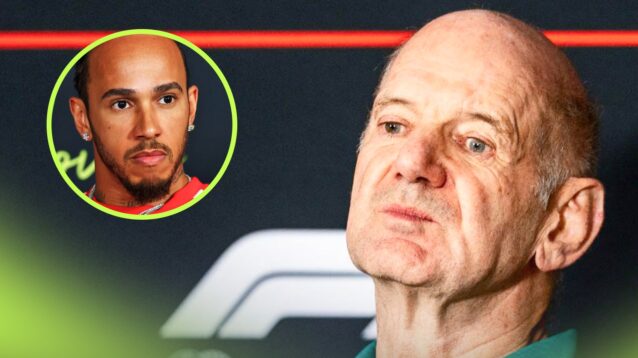 Adrian Newey inspects Lewis Hamilton’s Ferrari SF-26 at Australian Grand Prix