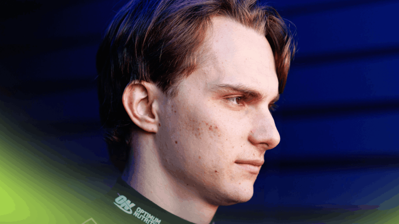 A side-profile shot of Oscar Piastri