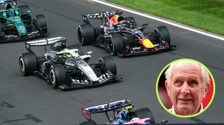 Max Verstappen racing, Helmut Marko in the circle