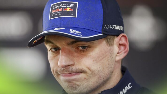 Red Bull driver Max Verstappen looking downbeat at the 2026 Chinese Grand Prix