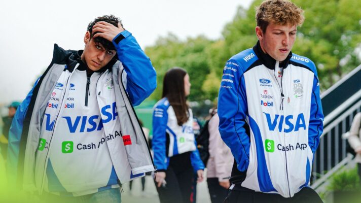 Racing Bulls' Liam Lawson and Arvid Lindblad pictured at the 2026 Chinese Grand Prix