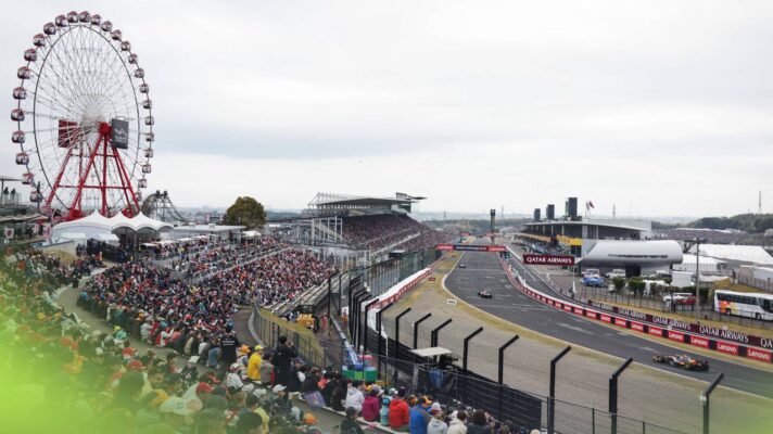 The start/finish straight during the 2025 Japanese Grand Prix.