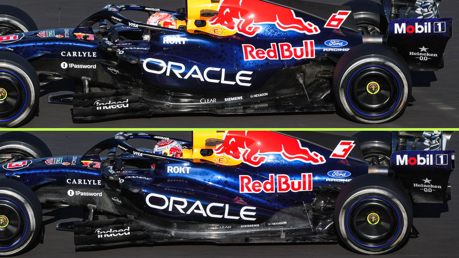 Red Bull RB22 sidepod comparison