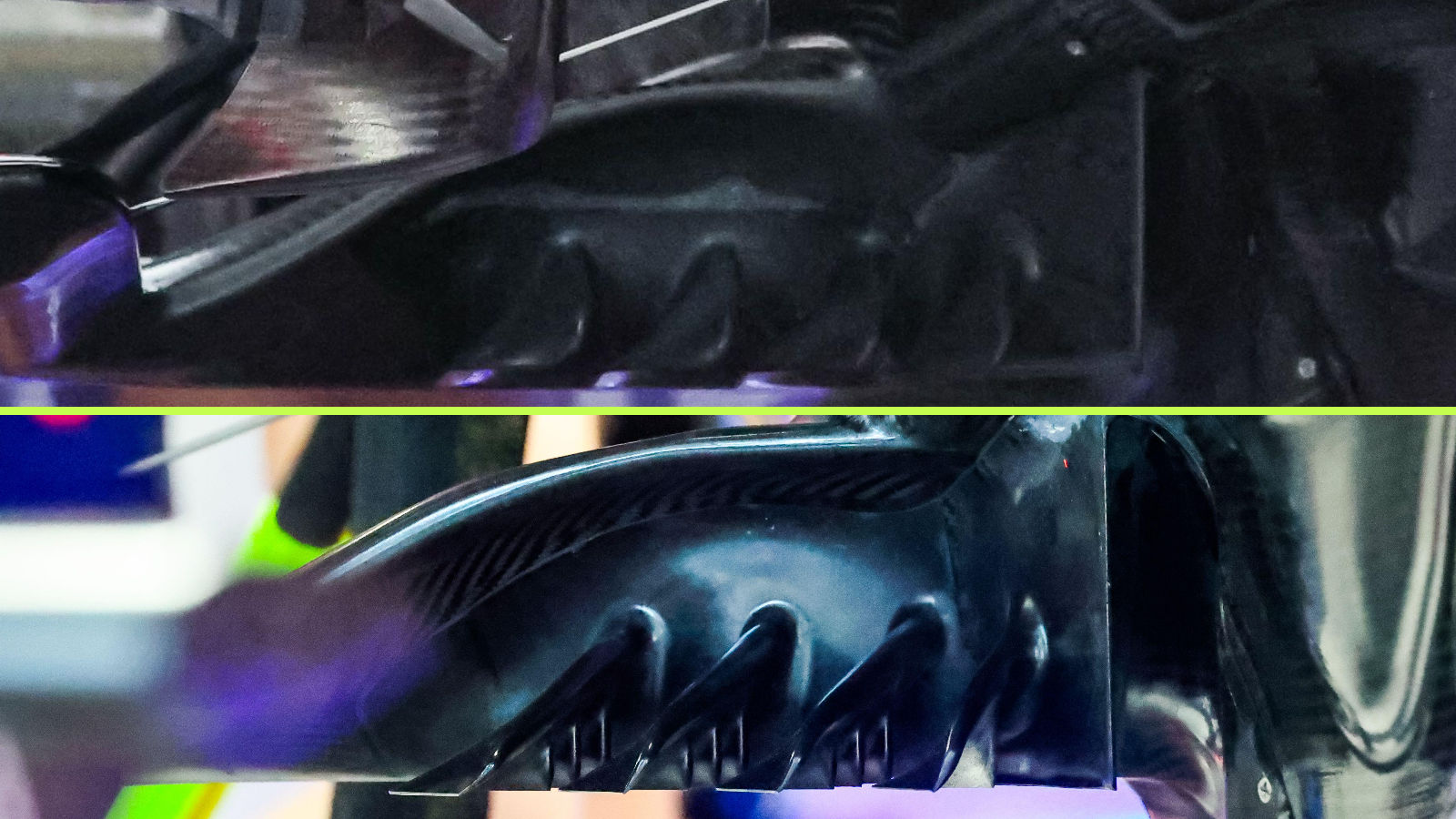 Red Bull RB22 floor comparison