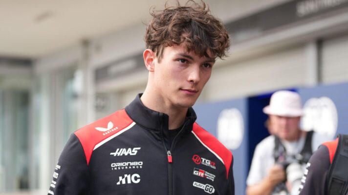 Oliver Bearman walks through the paddock at Suzuka.