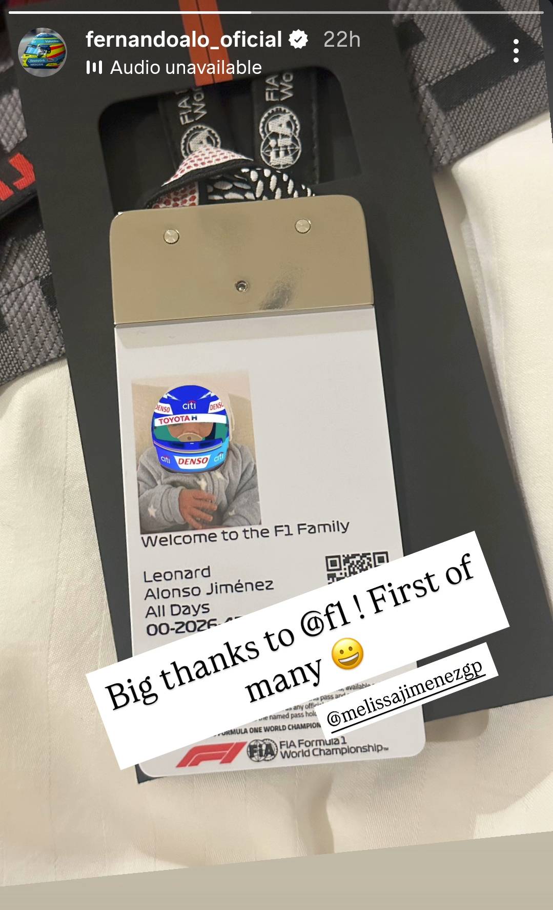 Fernando Alonso has named his son Leonard.