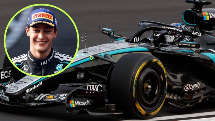 Mercedes' George Russell at the 2026 Japanese Grand Prix.