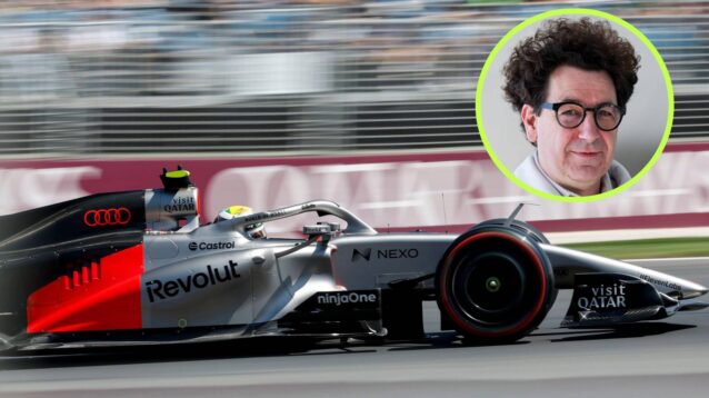 Audi's Gabriel Bortoleto, racing at the 2026 Australian Grand Prix.