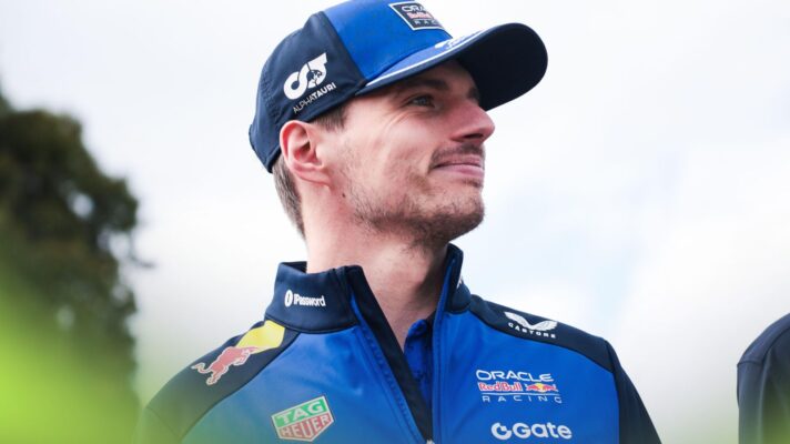 Red Bull driver Max Verstappen all smiles at the 2026 Australian Grand Prix