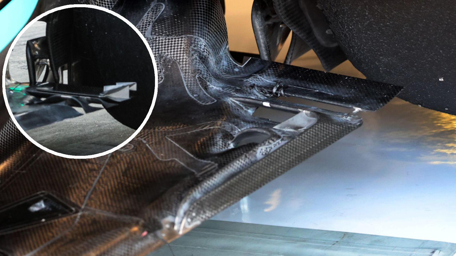 Mercedes W17 floor slots
