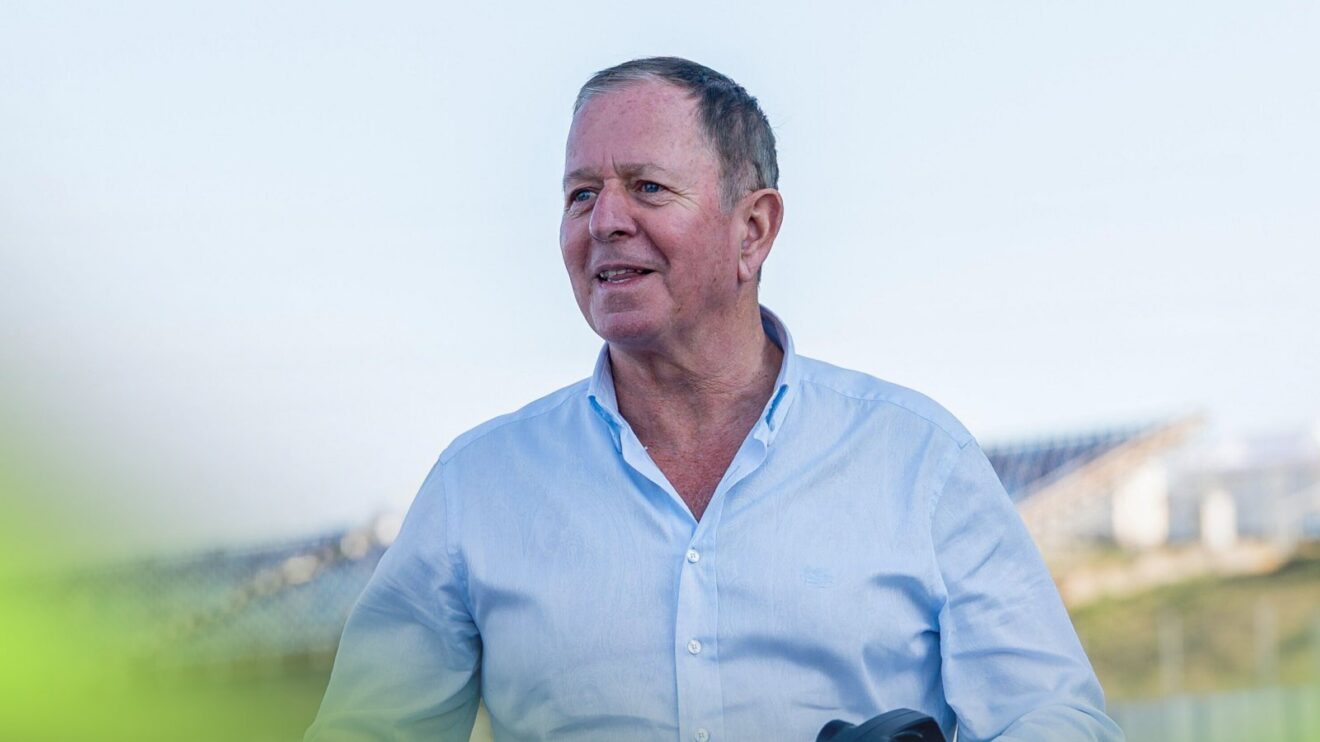 Sky F1 analyst Martin Brundle walks through the paddock.