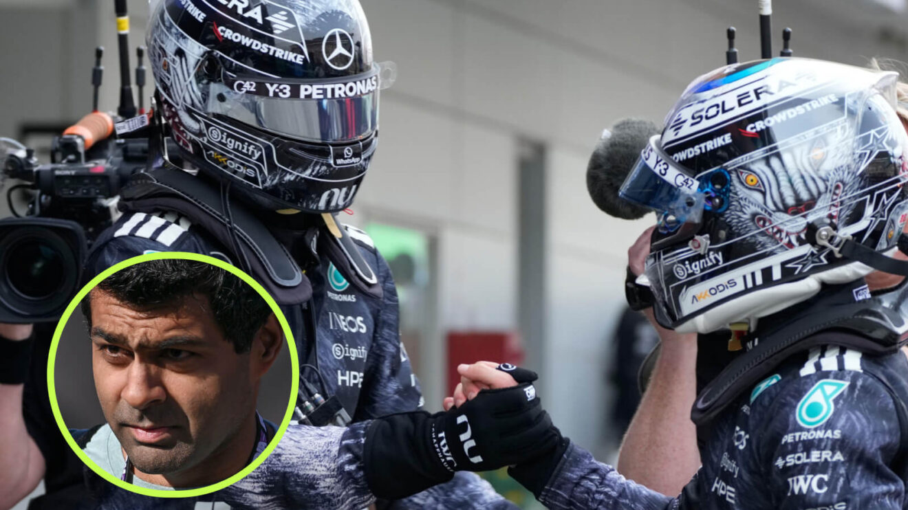 Mercedes teammates, Karun Chandhok in the circle