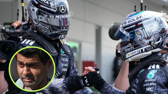 Mercedes teammates, Karun Chandhok in the circle