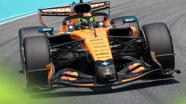 Lando Norris at the wheel of the McLaren MCL40 at the 2026 Miami Grand Prix