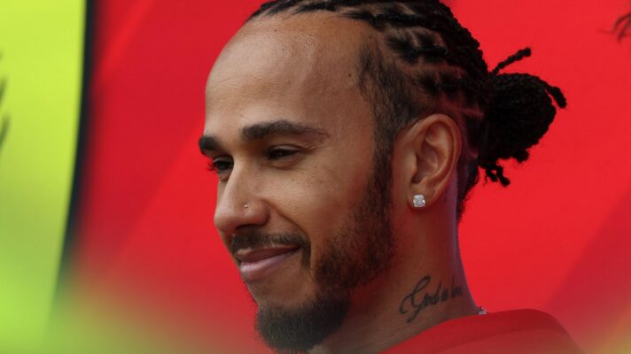 Lewis Hamilton, Ferrari, smiles at the 2026 Miami Grand Prix