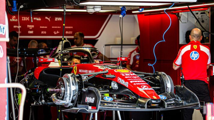 The Ferrari SF-26 in the team's garage
