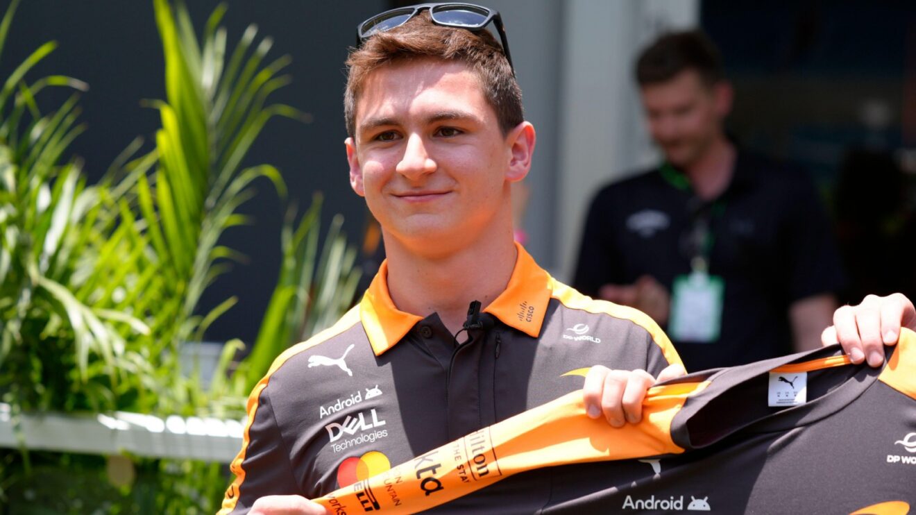 McLaren reserve driver Leonardo Fornaroli pictured at the 2026 Miami Grand Prix