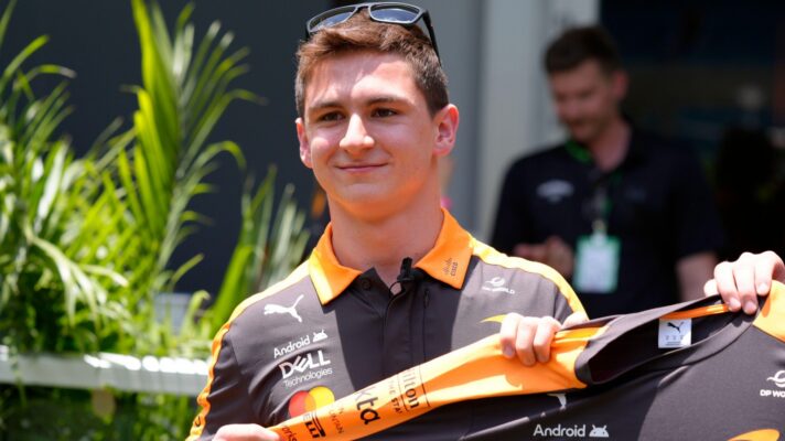 McLaren reserve driver Leonardo Fornaroli pictured at the 2026 Miami Grand Prix