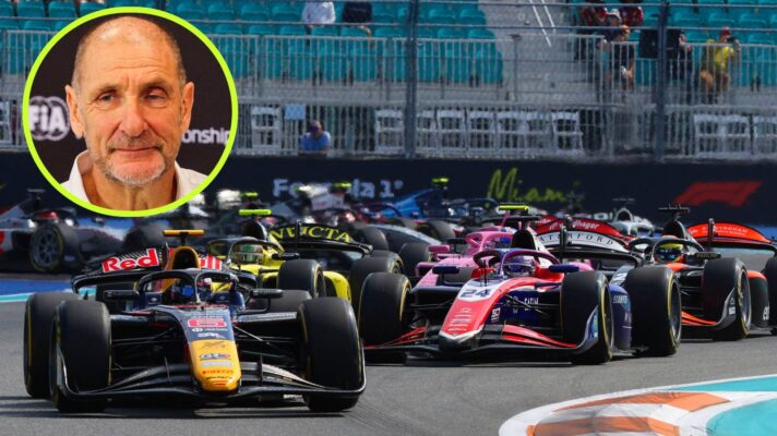 The race start of the F2 sprint race in Miami.