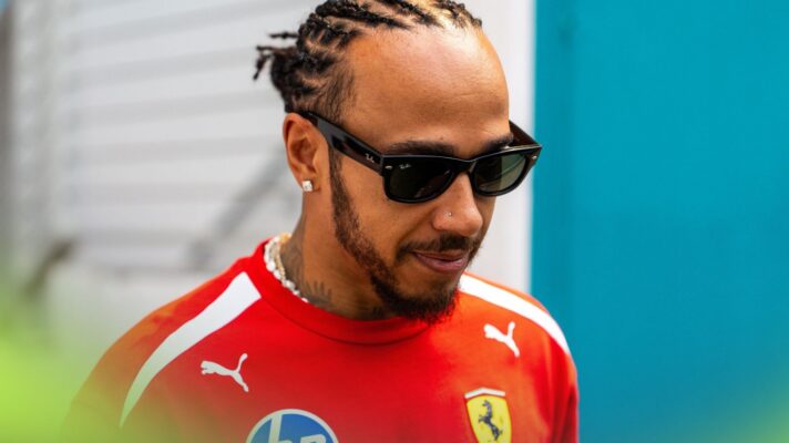 Ferrari driver Lewis Hamilton pictured at the 2026 Miami Grand Prix