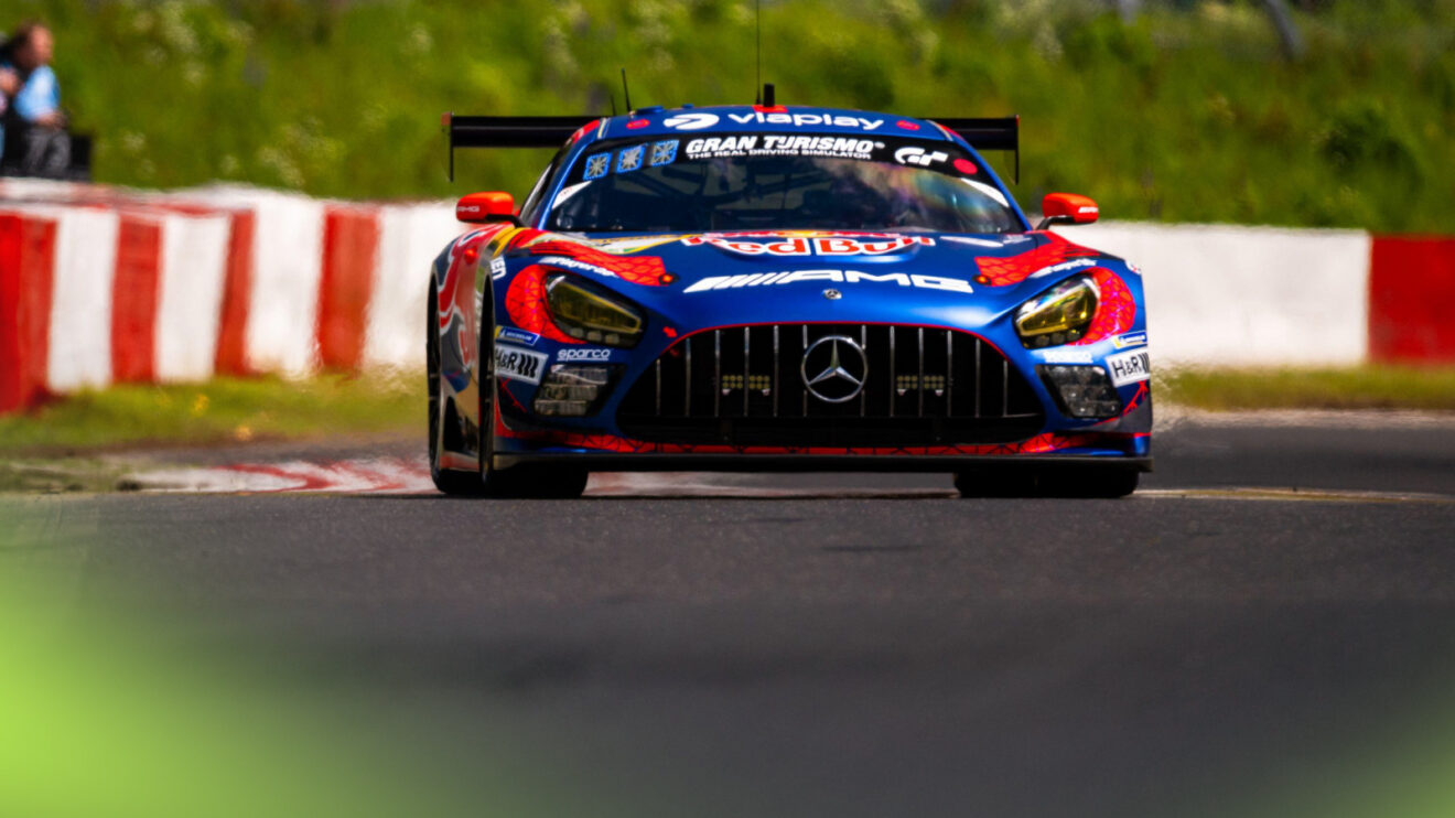 The Team Verstappen Mercedes-AMG GT3 on track during the Nürburgring 24 Hours.