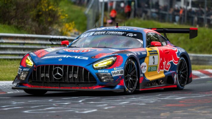 The Verstappen Racing #3 Mercedes in action at the Nürburgring 24 Hours