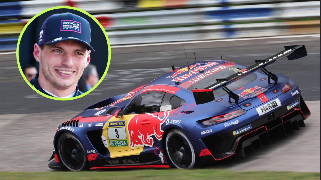 Red Bull's Max Verstappen behind the wheel of his Mercedes-AMG GT3 at the Nürburgring 24 Hours.