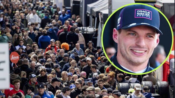 Red Bull's Max Verstappen, pictured with a busy paddock at the Nürburgring 24 Hours.