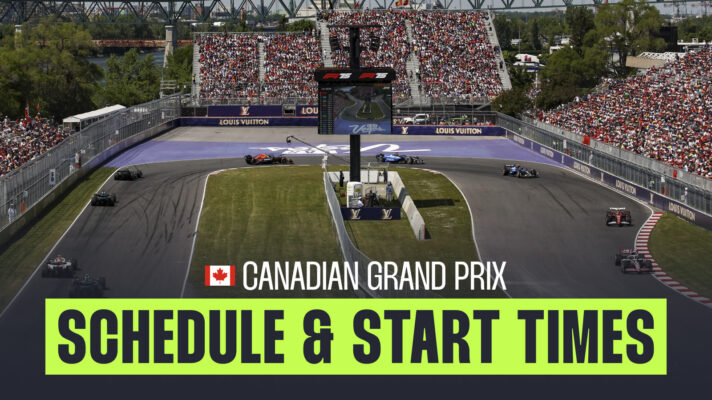 A wide angle show as the F1 pack rounds the hairpin during the Canadian Grand Prix.