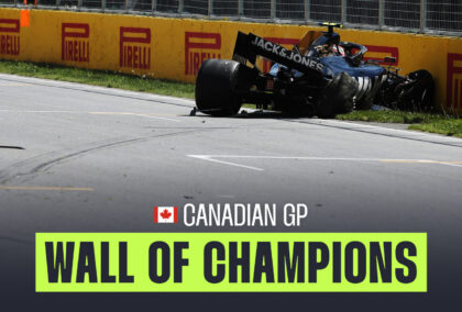Haas driver Kevin Magnussen crashes at the Wall of Champions during qualifying for the 2019 Canadian Grand Prix.