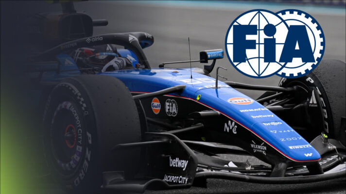 Carlos Sainz's Williams FW48 front wing with the FIA logo
