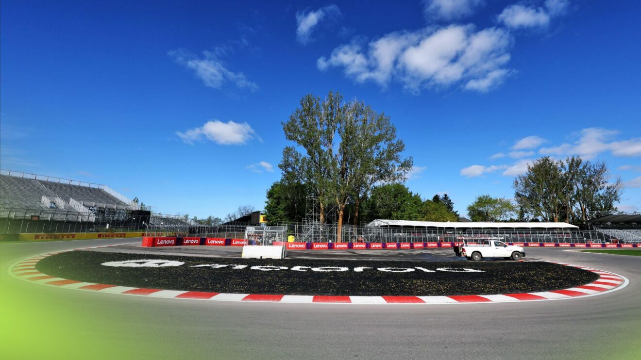 The Montreal hairpin under sunny skies ahead of the 2026 Canadian GP
