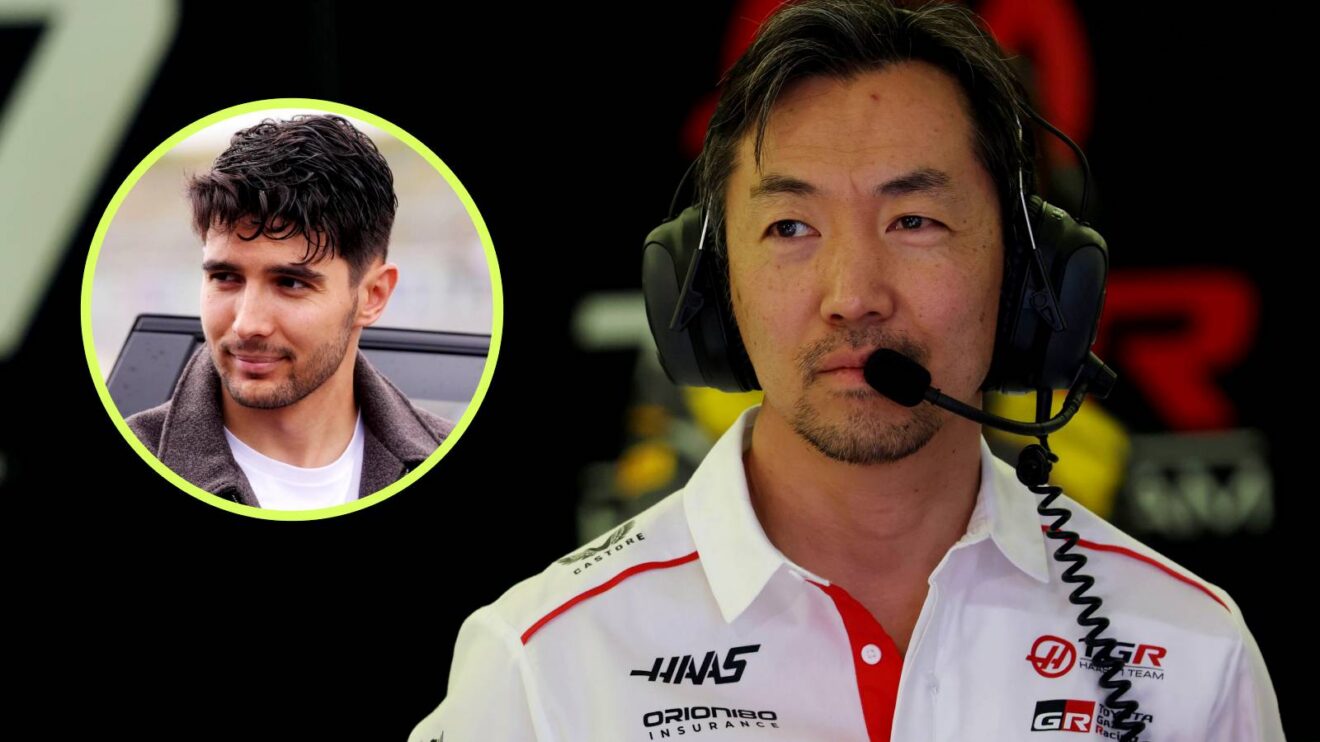 Haas' Ayao Komatsu and Esteban Ocon pictured at the 2026 Miami Grand Prix.