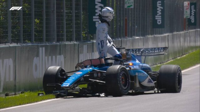 Groundhog collision causes major Canadian GP crash and lengthy FP1 red flag