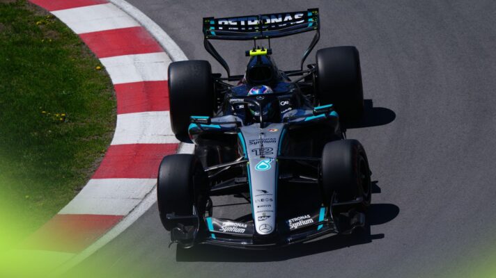 Kimi Antonelli at the wheel of the Mercedes W17 at the 2026 Canadian Grand Prix